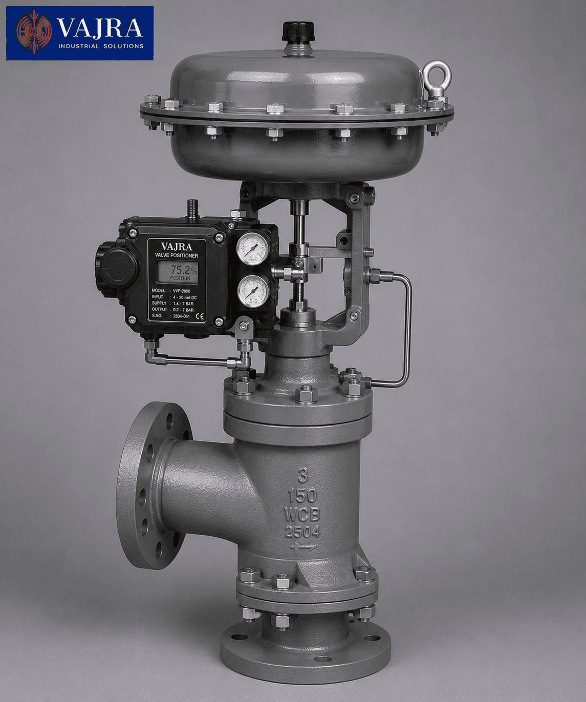 Angle Type Control Valve - Angle type control valve for flashing and erosive fluids