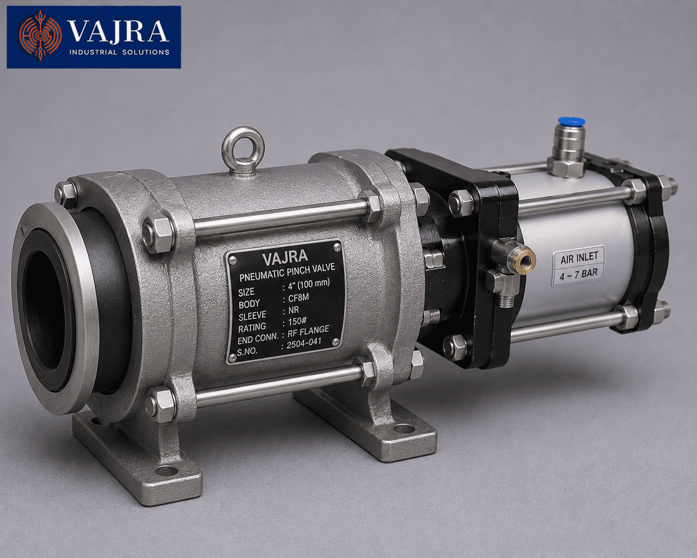 Pneumatic Pinch Valve - Pneumatic actuated pinch valve for automated control