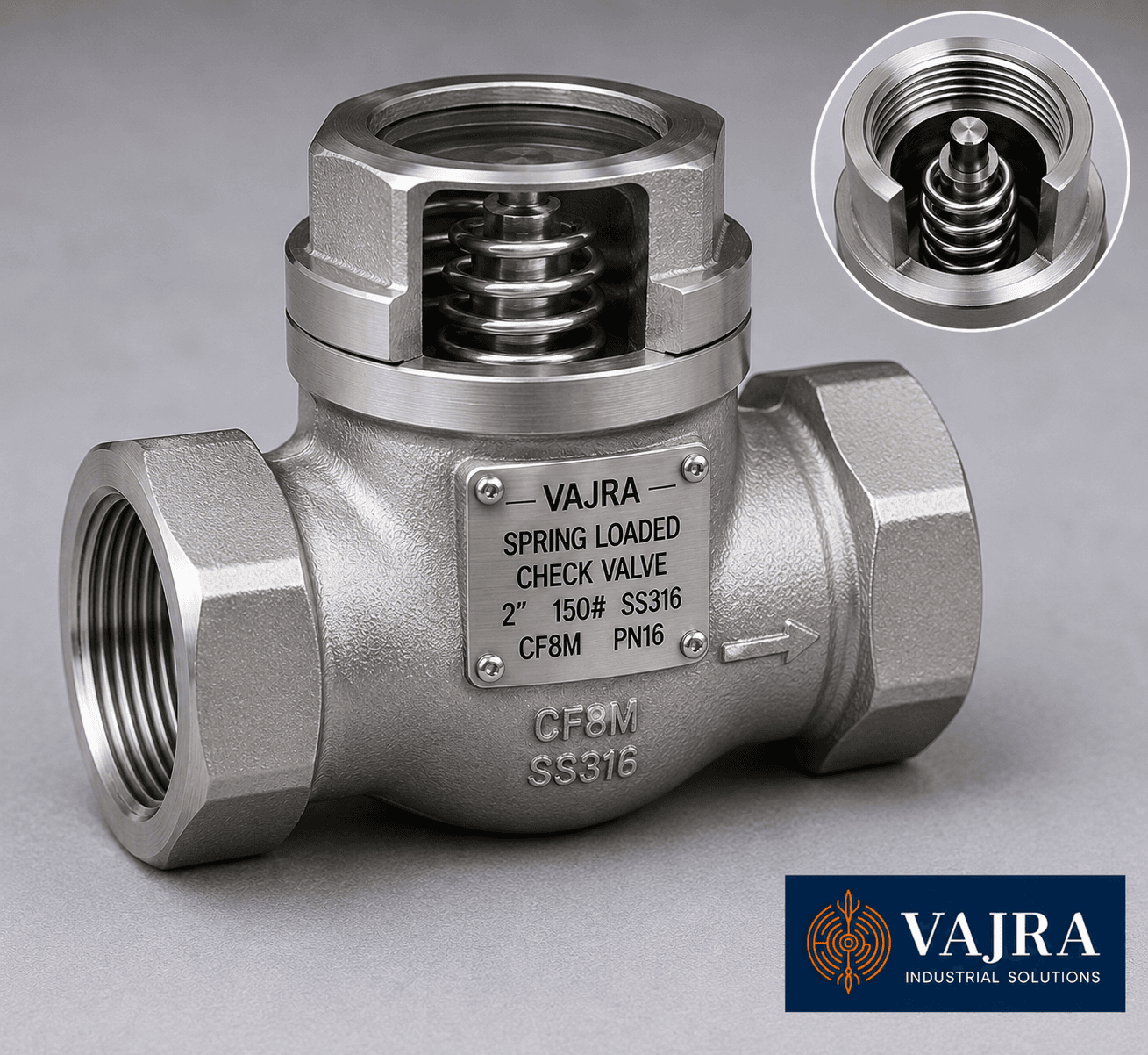 Spring Loaded Check Valve - Spring loaded non-slam check valve