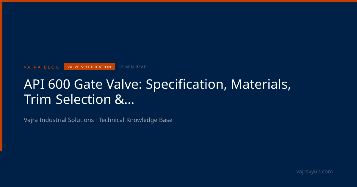 API 600 Gate Valve: Specification, Materials, Trim Selection & Applications