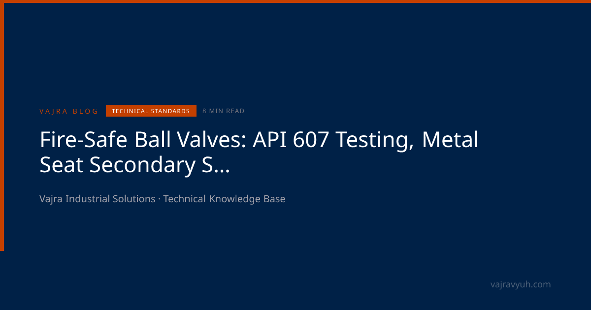 Fire-Safe Ball Valve Guide: API 607, Burnout Test, Graphite Packing ...