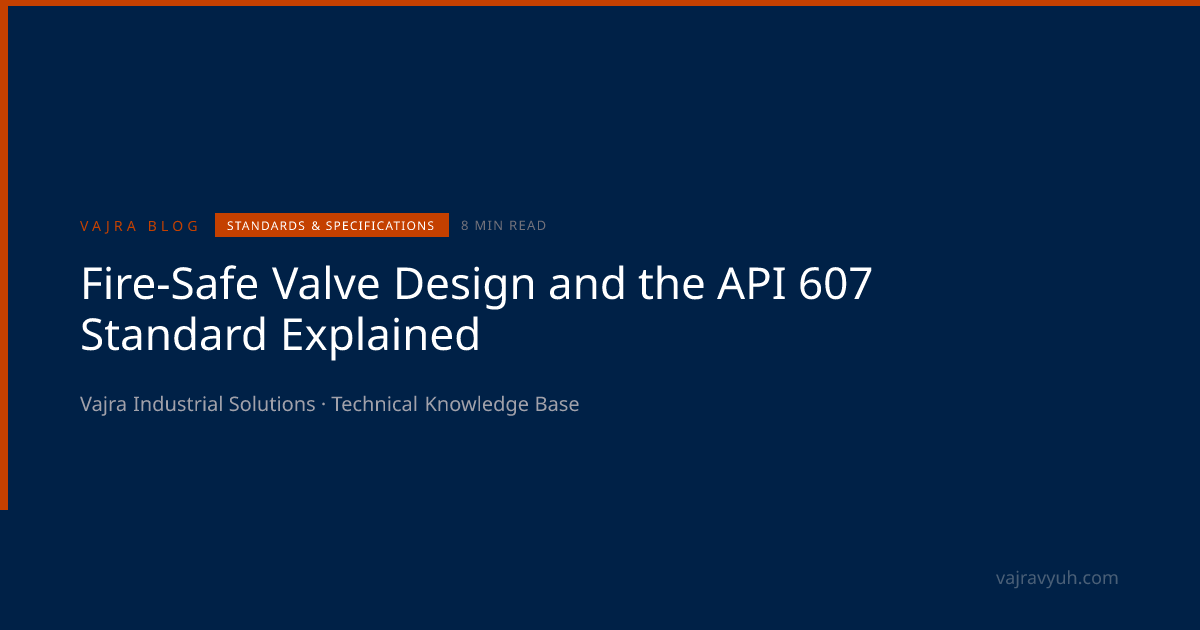 Fire-Safe Valve Design & API 607 Standard | Vajra Industrial