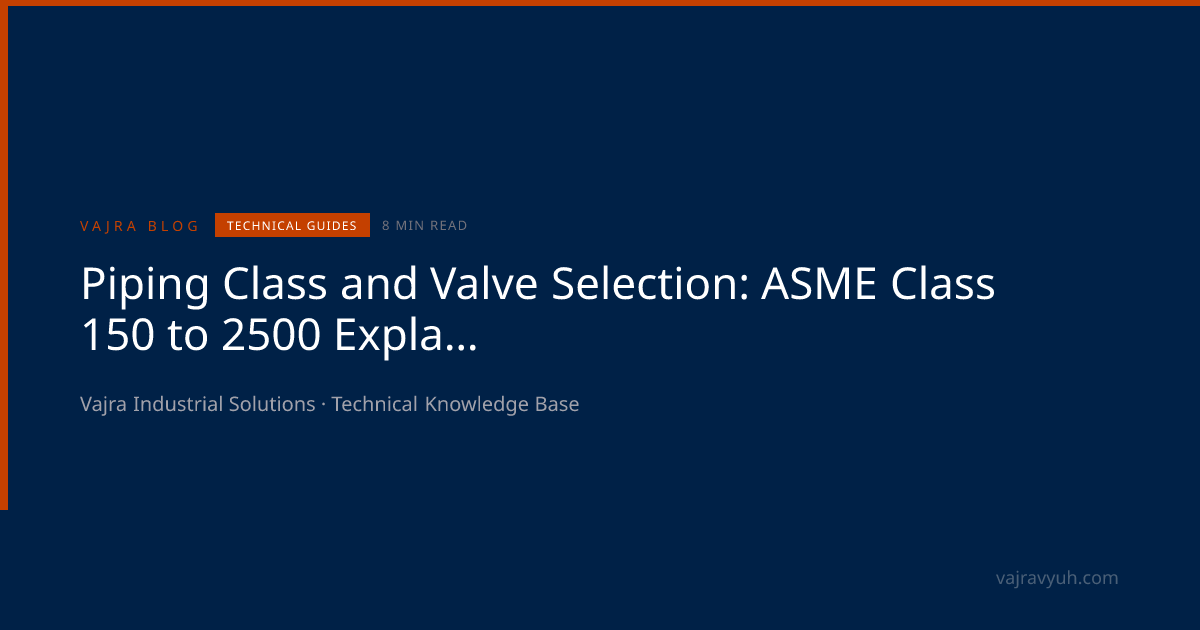 Piping Class Valve Selection: ASME Class 150 to 2500, P-T Tables, RTJ ...