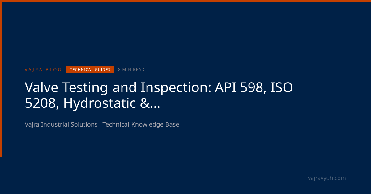 Valve Testing & Inspection Guide: API 598, ISO 5208, Shell Test, Seat ...